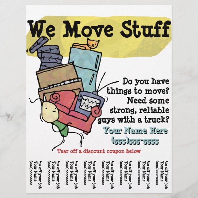 Moving. Junk Hauler. Promotional flyer (Front)