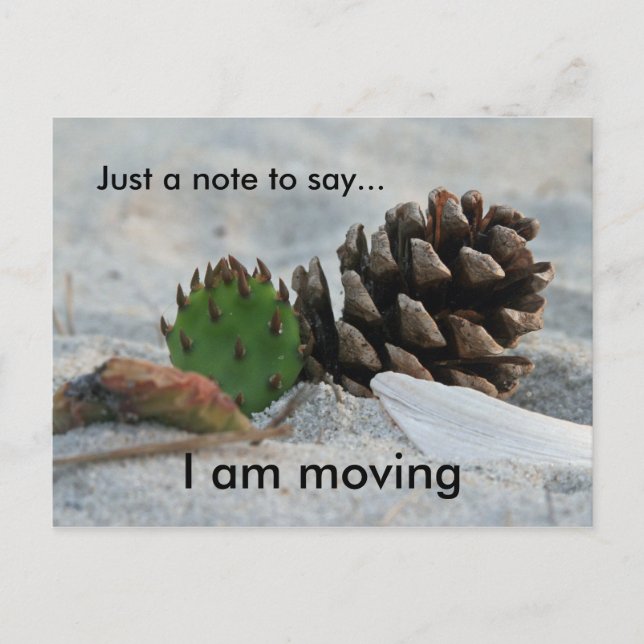 moving, Just a note to ... Announcement Postcard (Front)