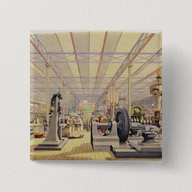 Moving Machinery, plate 49 from 'Dickinsons' Compr Pinback Button (Front)