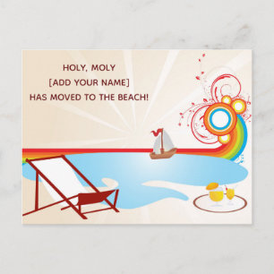 Moving New Address Beach Announcement Postcard