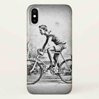 Moving On l Monochrome Cyclist Cycling iPhone X Case
