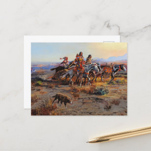 Moving Out by Charles Marion Russell Postcard