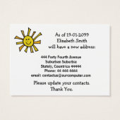 Moving Out Change of Address Notification Cards (Back)