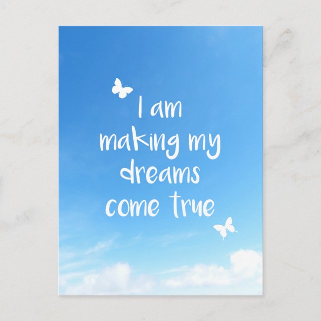 Moving Overseas Travel Farewell Dreams Quote Postcard (Front)