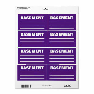 Moving Packing Organizing Labels - Basement