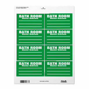 Moving Packing Organizing Labels - Bathroom