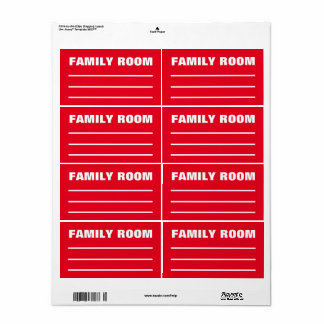 Moving Packing Organizing Labels -  Family Room 