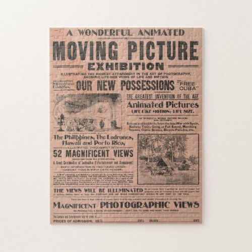 Moving Picture Exhibition Vintage Newspaper Puzzle
