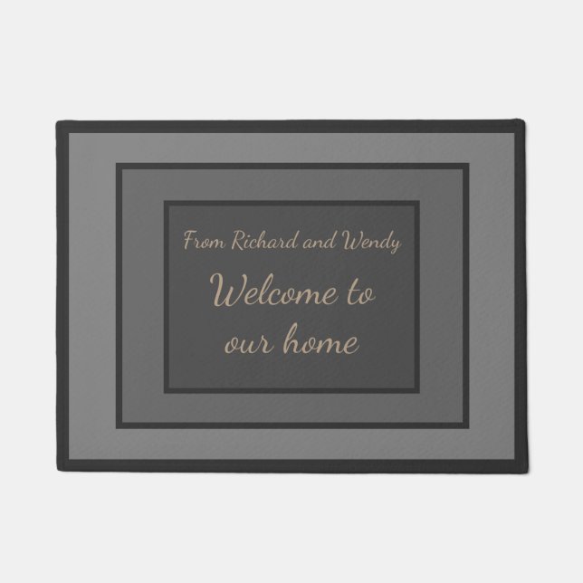 Moving Present, Luxury Door Mat, Gray / Gray Doormat (Front)
