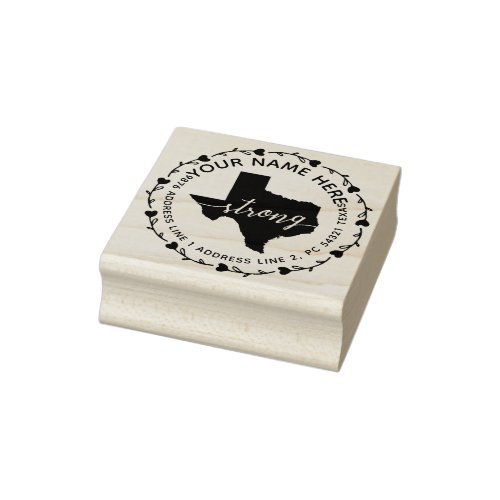 Moving return address Strong Texas Rubber Stamp