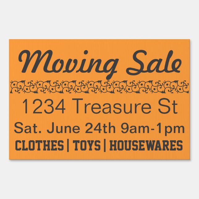 Moving sale chic sign (Front)