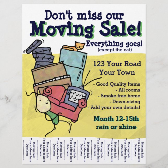 MOVING SALE customizable flyer (Front)