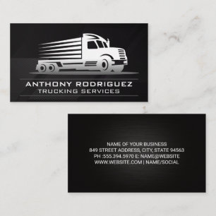 Moving Semi Truck Logo   Transport Goods Business Card