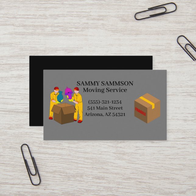 Moving Service  Business Card (Front/Back In Situ)