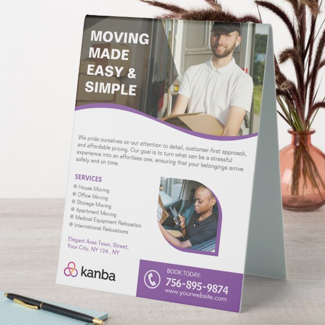 Moving Services Custom Table Tent (In SItu (Table))