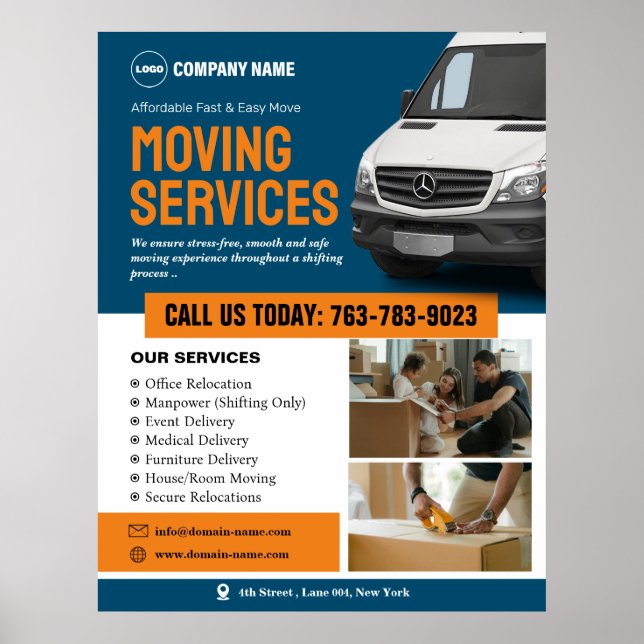 Moving Services Editable Poster (Front)