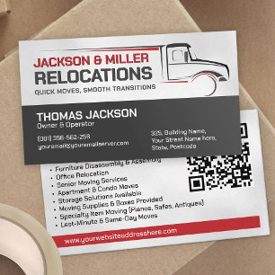 Moving Services - Relocation Business Card