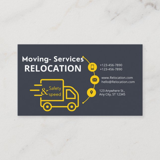 Moving Services - Relocation Business Card (Front)