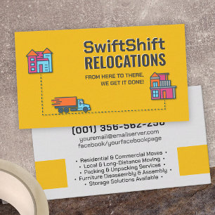 Moving Services - Relocation - Line art Business Card