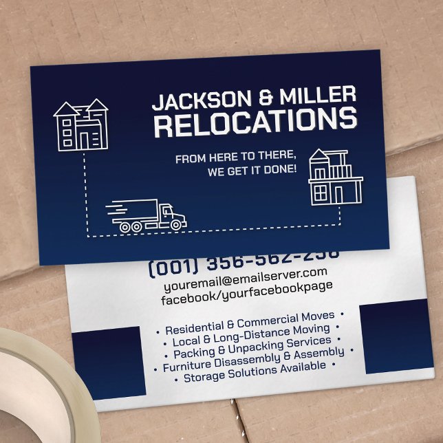 Moving Services - Relocation - Line art Business Card (Creator Uploaded)