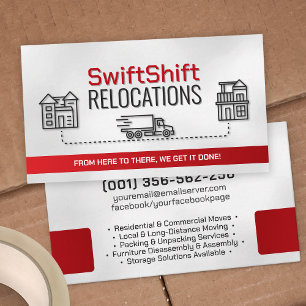 Moving Services - Relocation - Line art Business Card