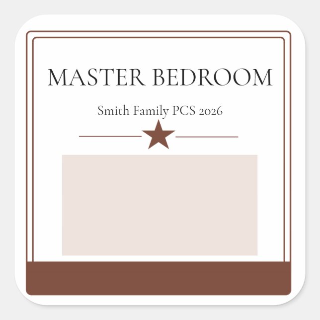 Moving Sticker Room Label  (Front)