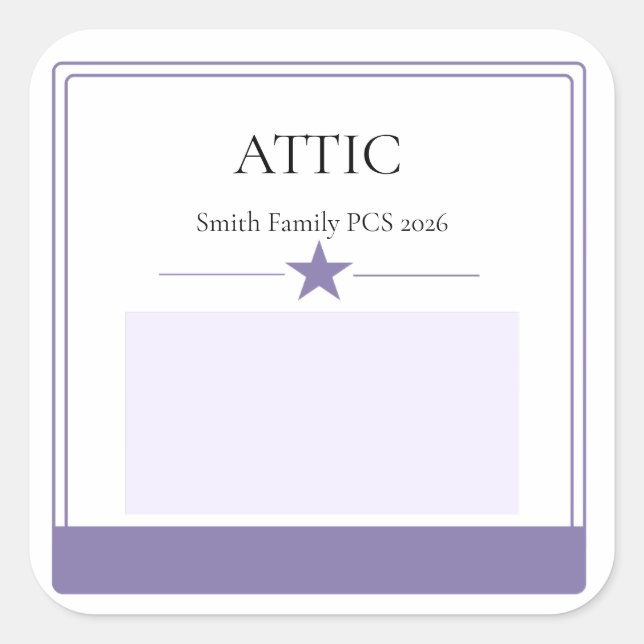 Moving Sticker Room Label  (Front)