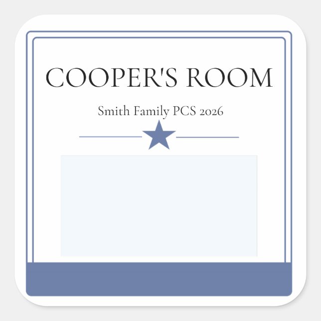 Moving Sticker Room Label  (Front)