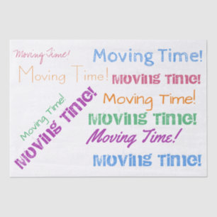 Moving Time Colorful Typography New Home Tissue Paper
