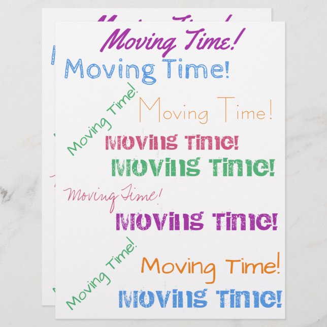 Moving Time Colorful Typography Pattern (Front/Back)