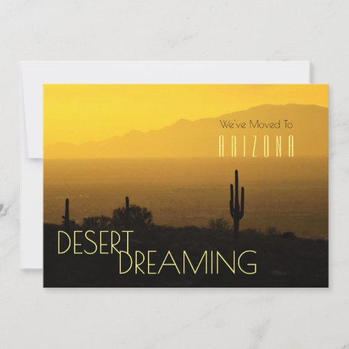 Moving To Arizona Yellow Sunset Saguaro Cactus Ann Announcement