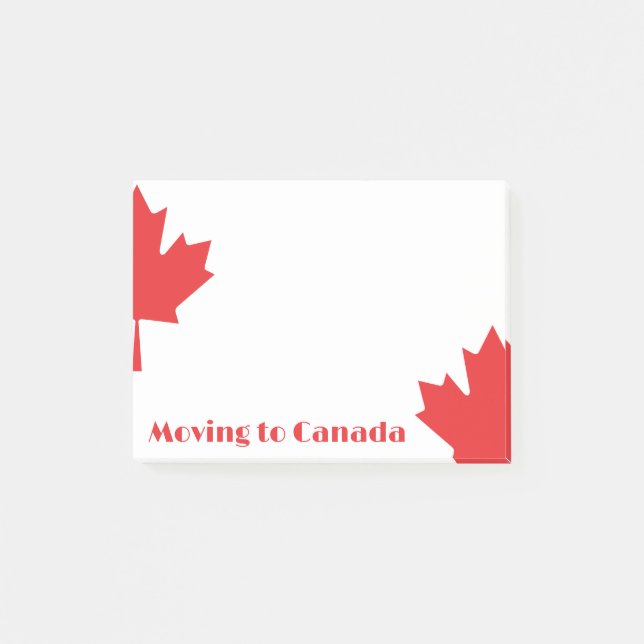 Moving to Canada Notes – Cute Maple Leaf (Front)