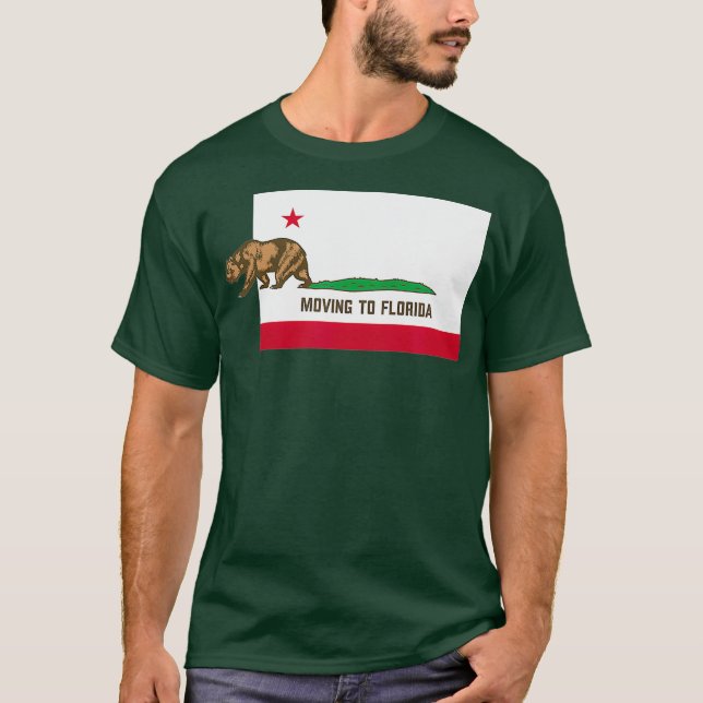 Moving To Florida  Leaving California Funny T-Shirt (Front)