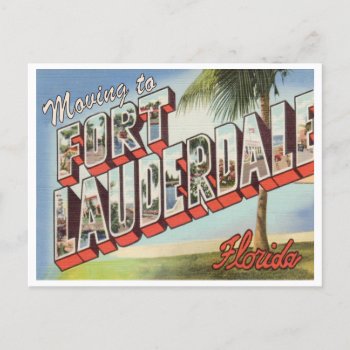 Moving To Fort Lauderdale Florida Vintage Address Postcard by whereabouts at Zazzle