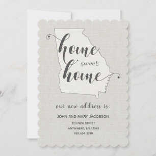 Moving to Georgia New Address Home Sweet Home Invitation