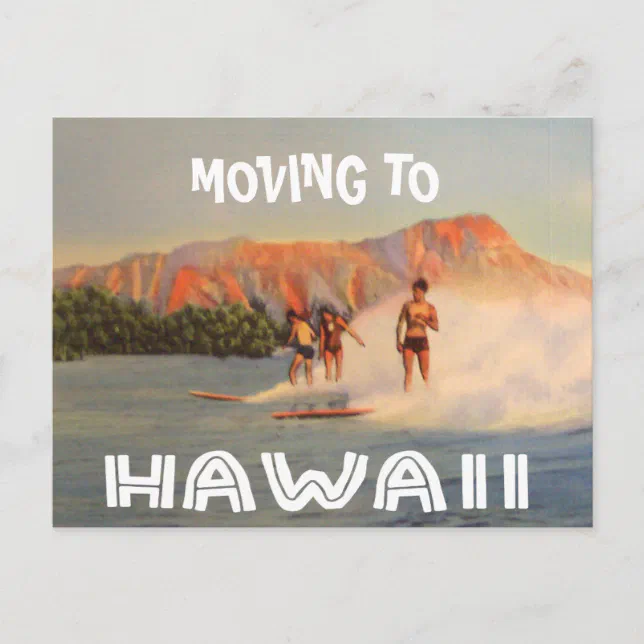 Moving to Hawaii Vintage Change of Address Announcement Postcard Zazzle