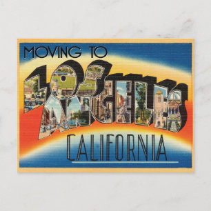 Moving to Los Angeles Vintage Change of Address Announcement Postcard