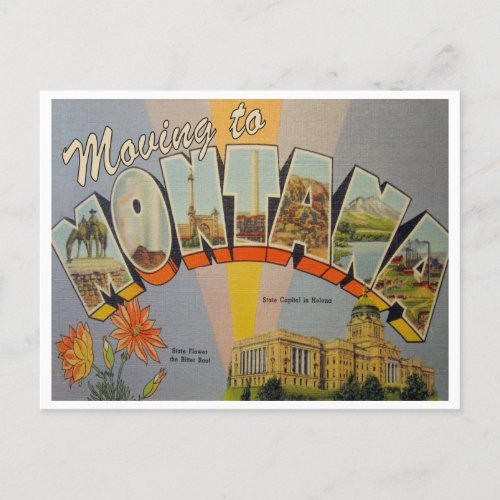Moving to Montana Vintage Style Address Change Postcard