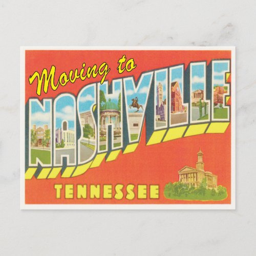 Moving to Nashville Tenn Vintage Change of Address Announcement Postcard