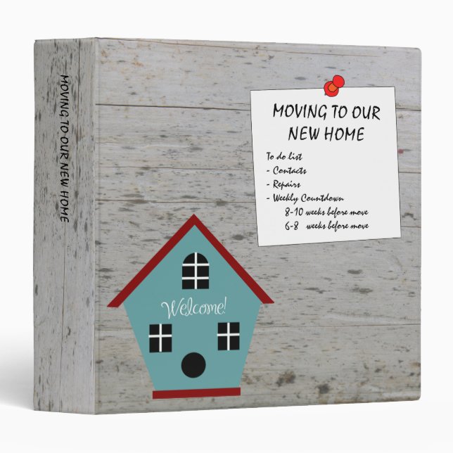 Moving to new home planner weekly to do 3 ring binder (Front/Spine)