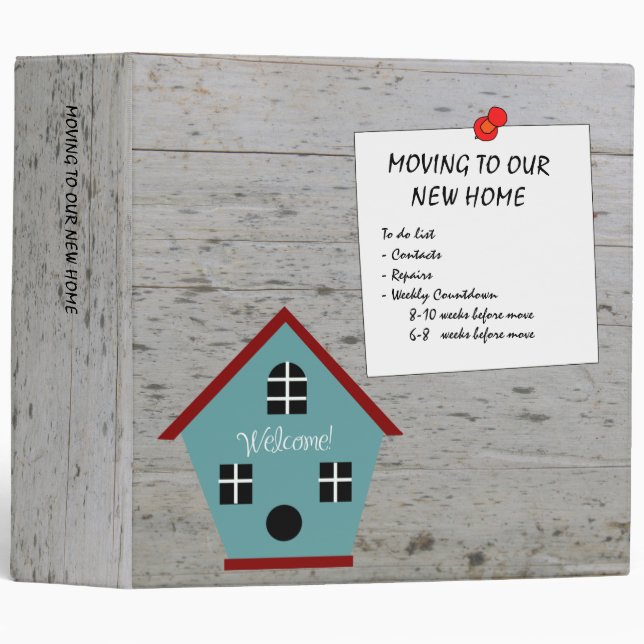 Moving to new home planner weekly to do 3 ring binder (Front/Spine)