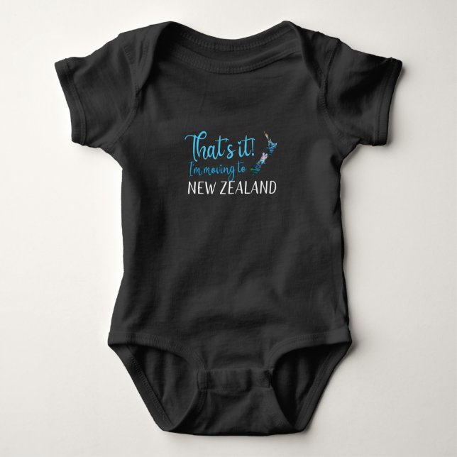 MOVING TO NEW ZEALAND KIWI PAUA BABY BODYSUIT (Front)