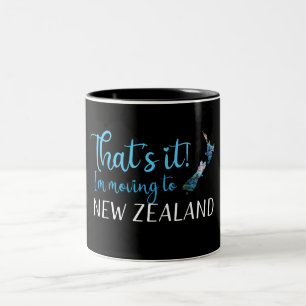 MOVING TO NEW ZEALAND KIWI PAUA Two-Tone COFFEE MUG