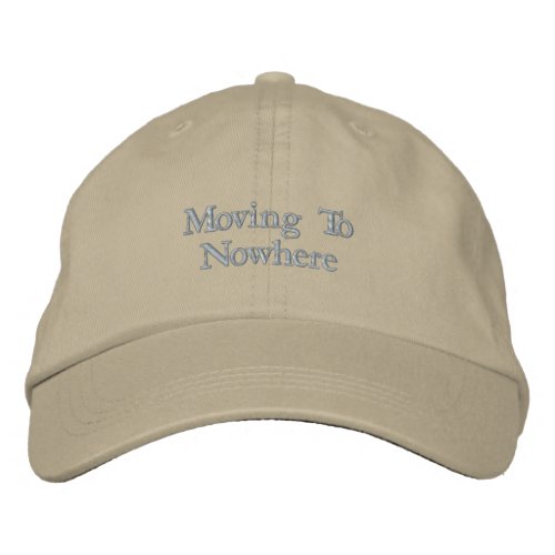 Moving To Nowhere Minimalist Embroidered Hat