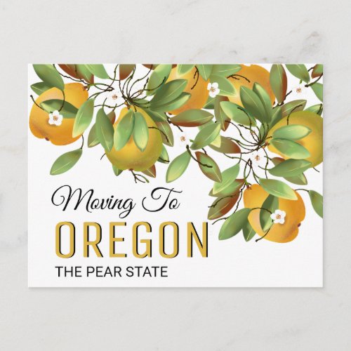 Moving To Oregon  Change of Address Postcard