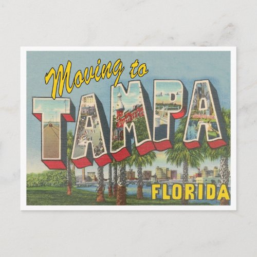 Moving to Tampa Florida vintage change of address Postcard