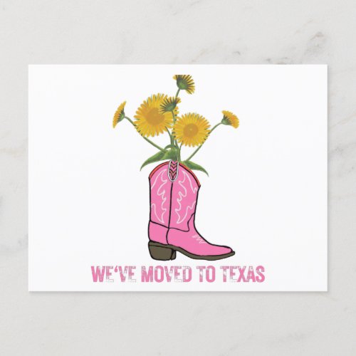 MOVING TO TEXAS ANNOUNCEMENT