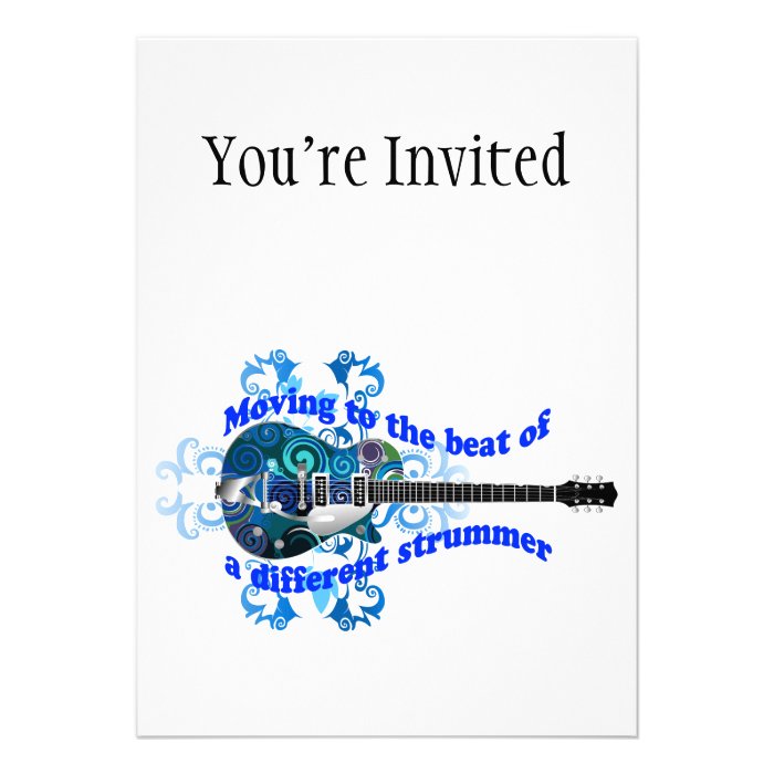 Moving To The Beat Of A Different Strummer Guitar Custom Invitation