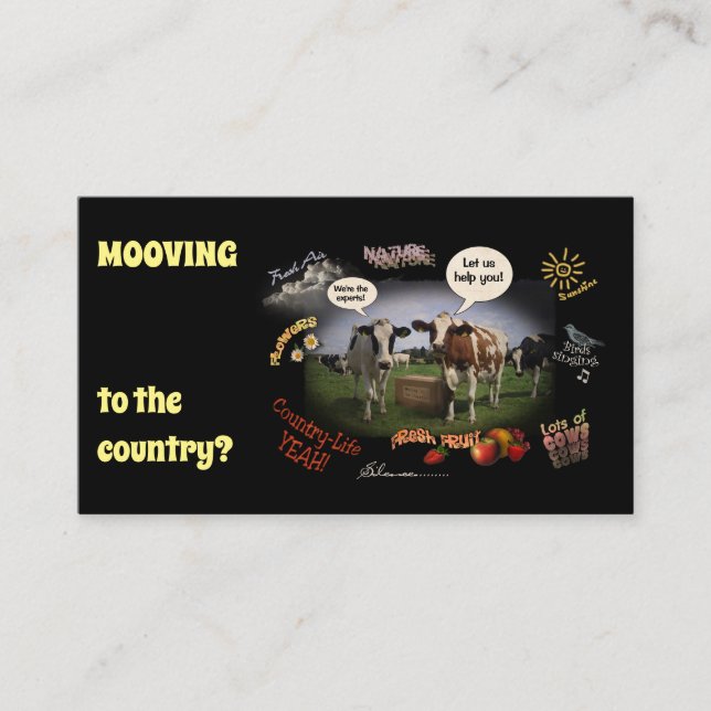 Moving to the Country (customizable) Business Card (Front)