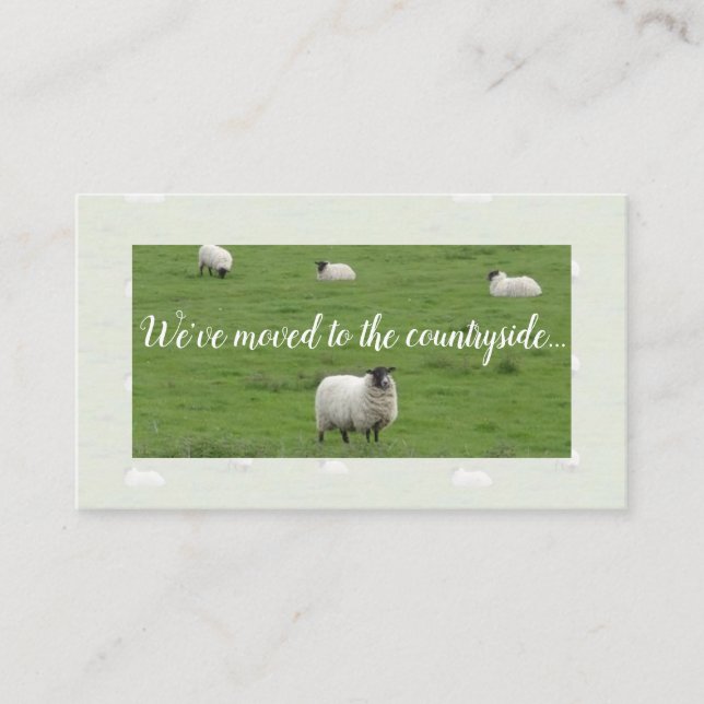 Moving to the countryside new address sheep card (Front)
